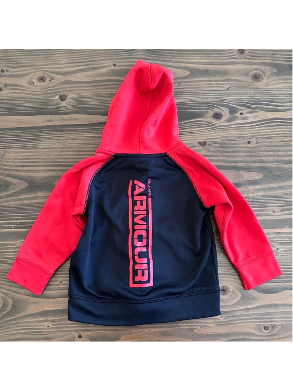 Under Armour Baby Hoodie 18M Black Red Full Zip Fleece Athletic